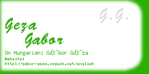 geza gabor business card